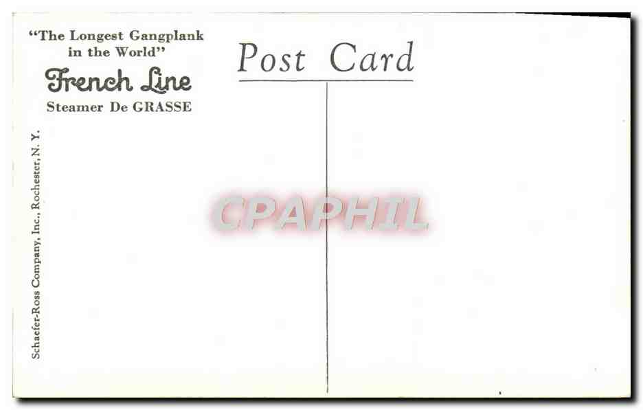 S.S. De Grasse — L'Autel dans le salon — French Line — Verso