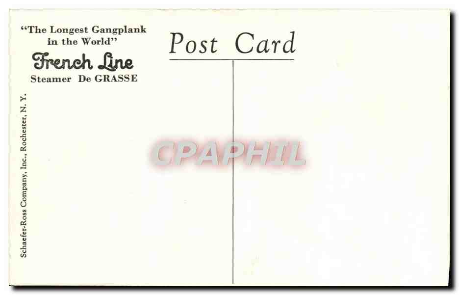 S.S. De Grasse — Entrée principale et escalier — French Line — Verso