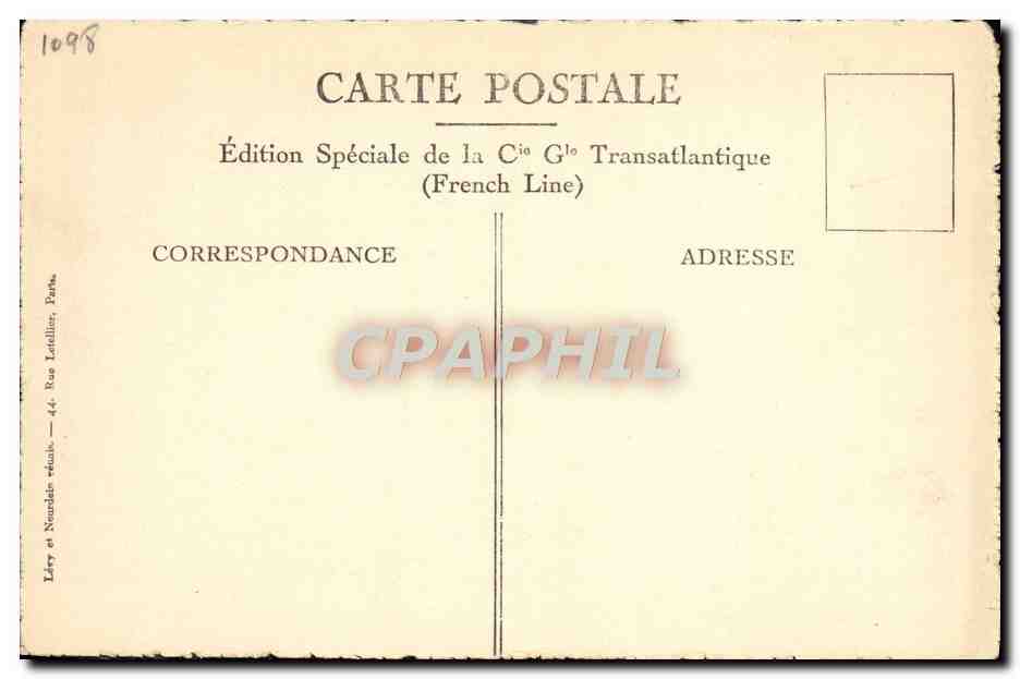 CPA Bateau Paquebot Cuba Salle de jeux des enfants Cheval — Verso