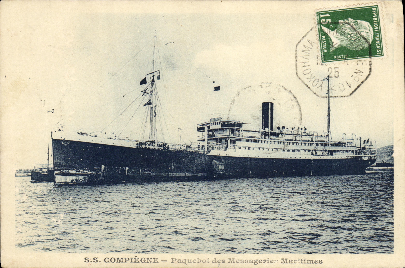 CPA Bateau SS Compiegne Paquebot des Messageries Maritimes 
