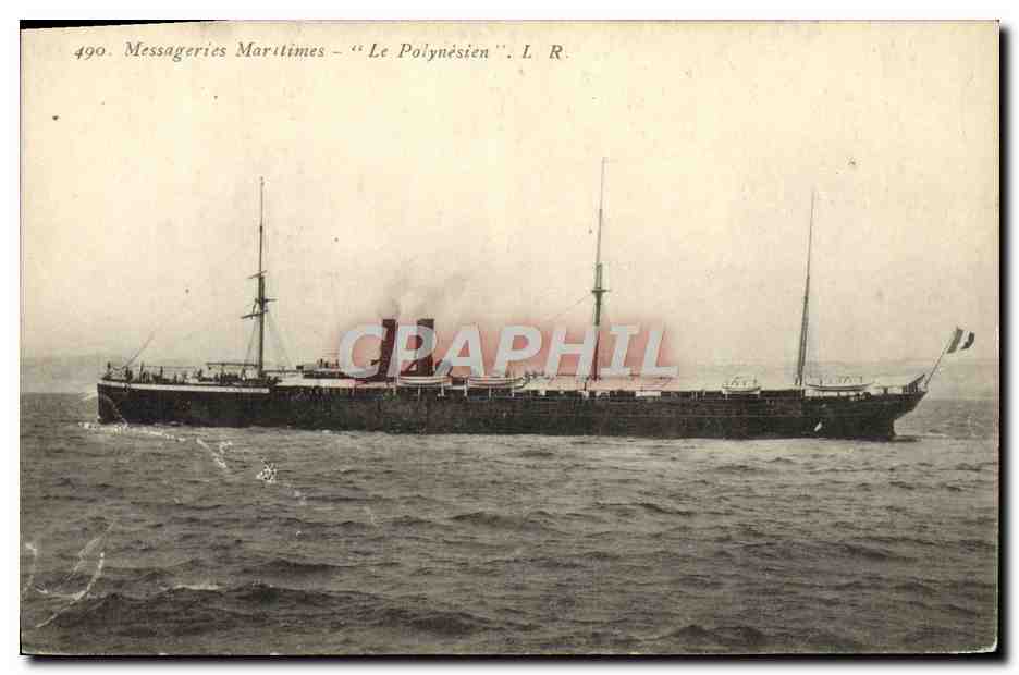 Le Polynésien — Navire de la Compagnie des Messageries Maritimes — n° 490