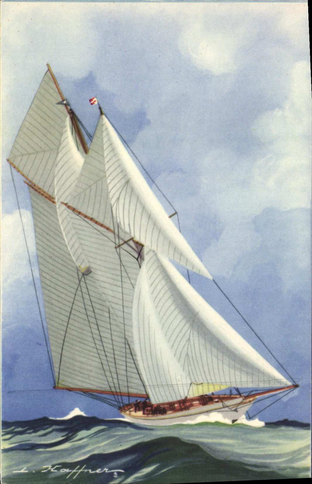 CPA Bateau Geotette Latine de la grande classe courant Haffner