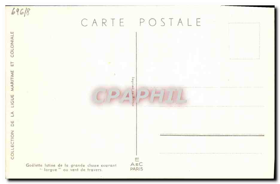 CPA Bateau Geotette Latine de la grande classe courant Haffner — Rückseite