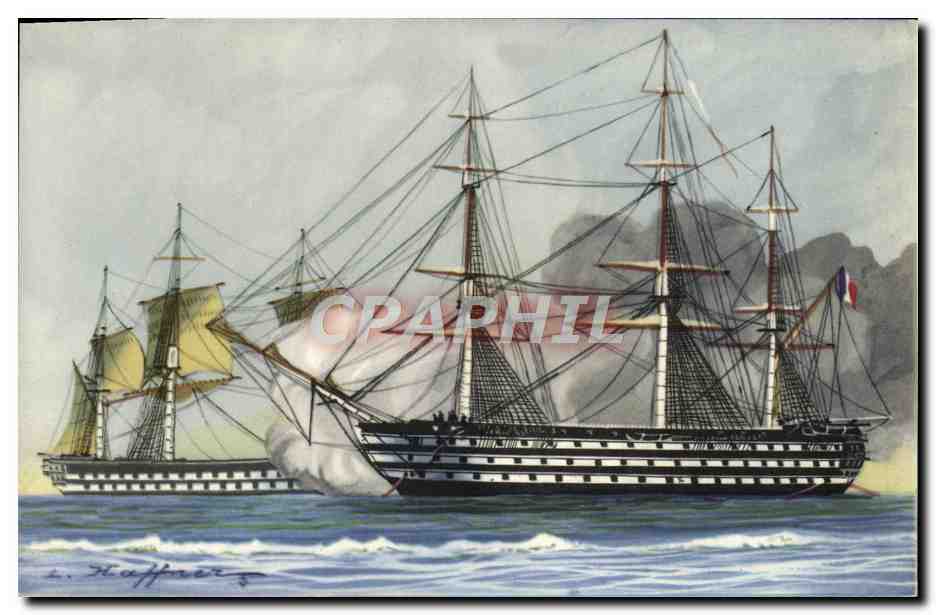 CPA Bateau Vaisseaux Combat a l'embossage Haffner