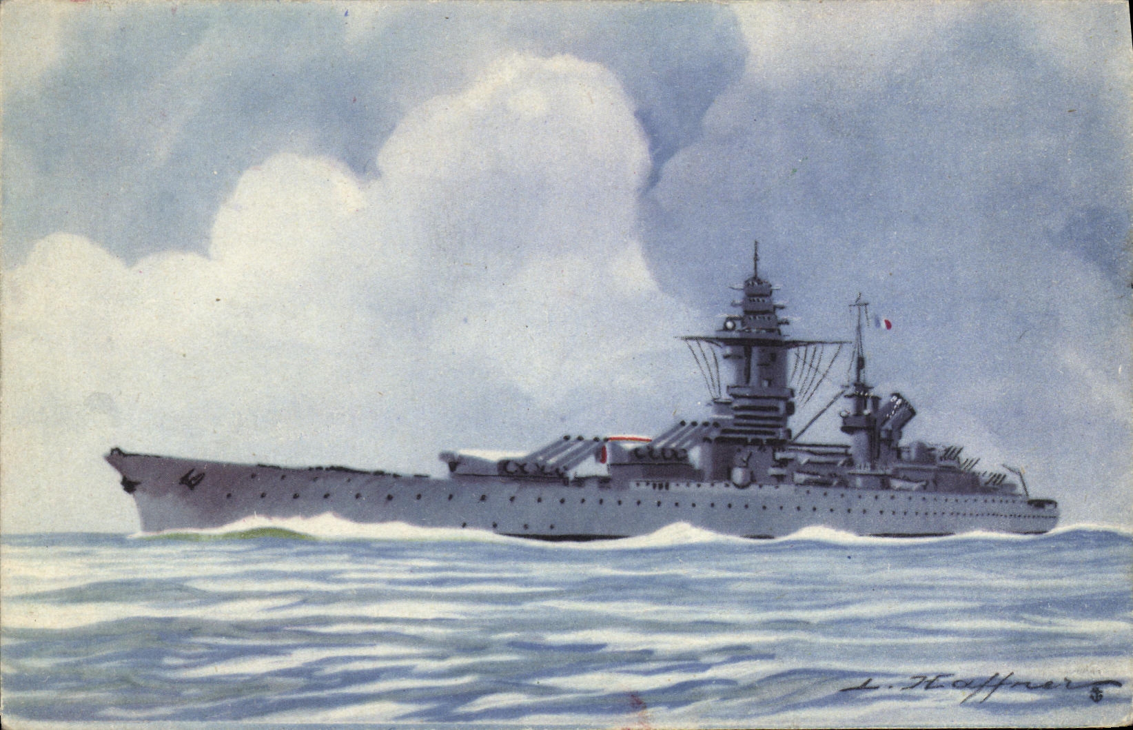 CPA Bateau Haffner Cuirasse Richelieu