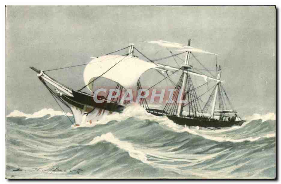 CPA Bateau Haffner En fuite 