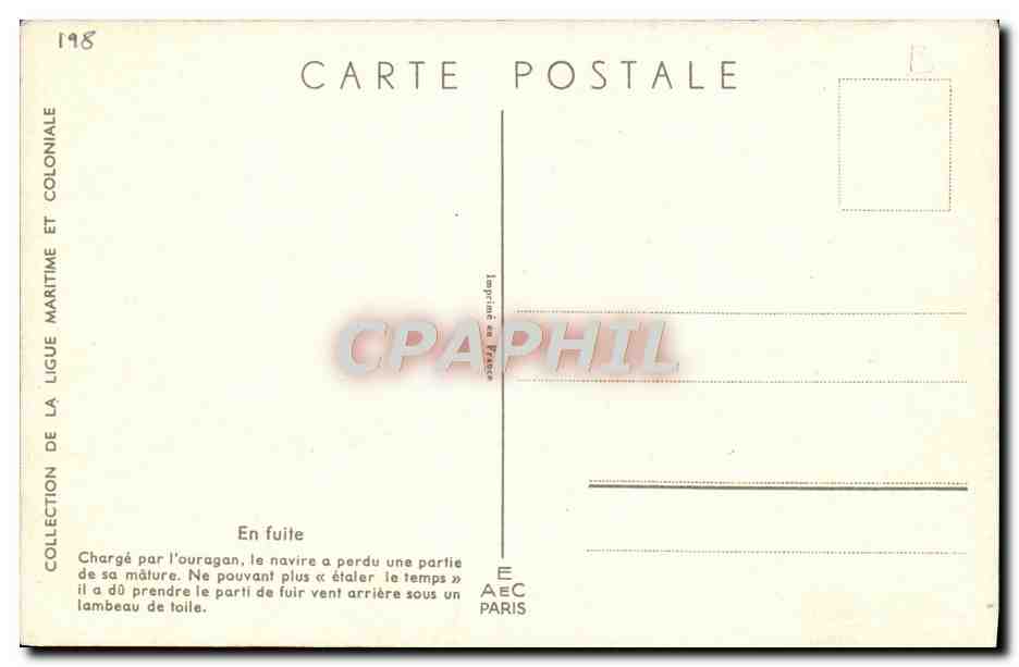 CPA Bateau Haffner En fuite  — Verso
