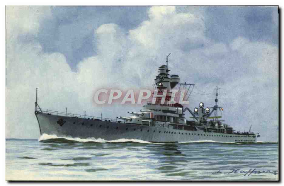 CPA Bateau Haffner Croiseur de 1ere classe Algerie