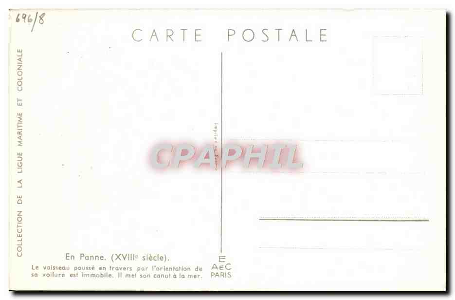 CPA Bateau Haffner En Panne  — Verso