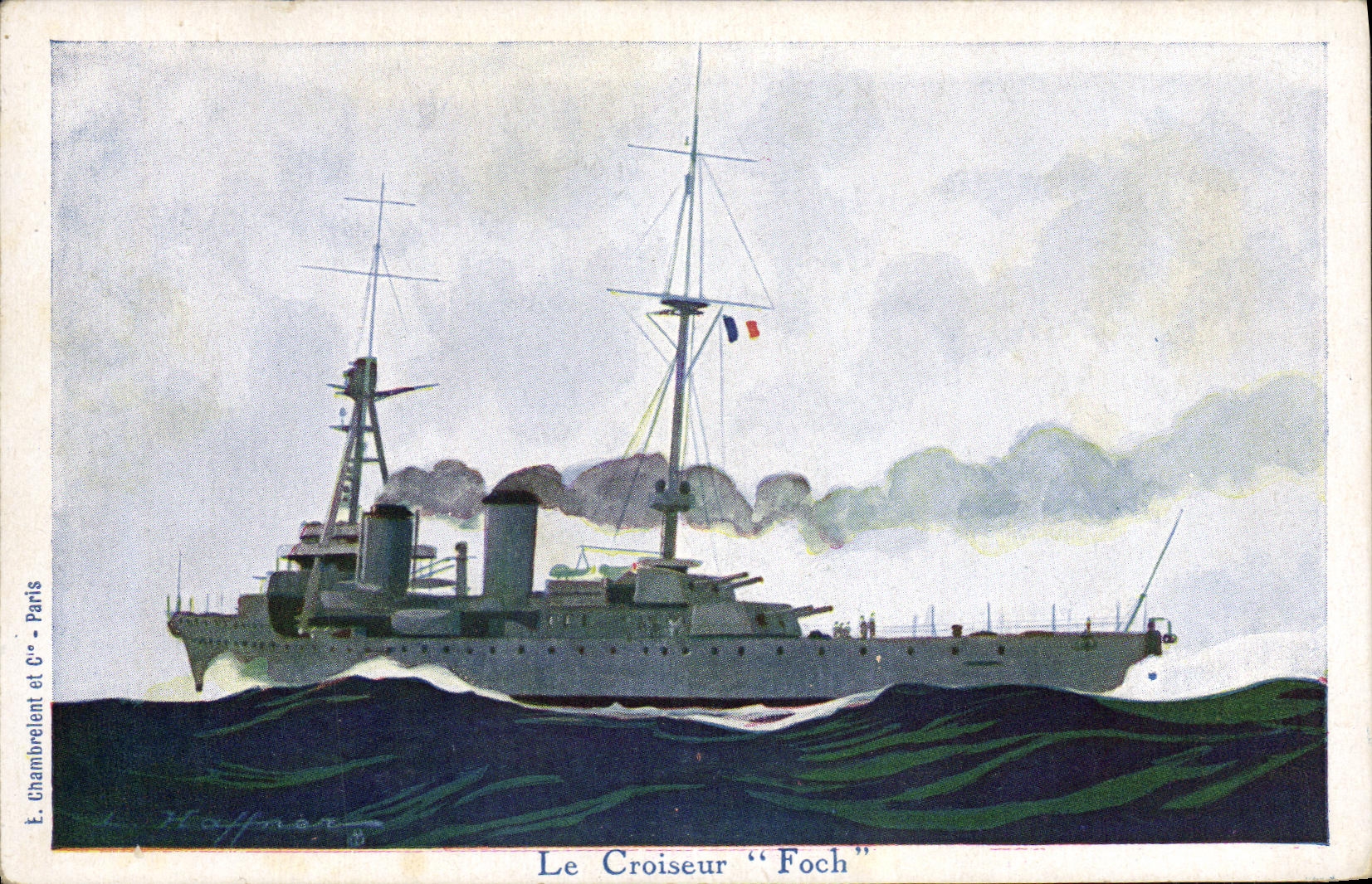 The Cruiser "Foch" — maritime illustration — E. Chambrelent et C° - Paris