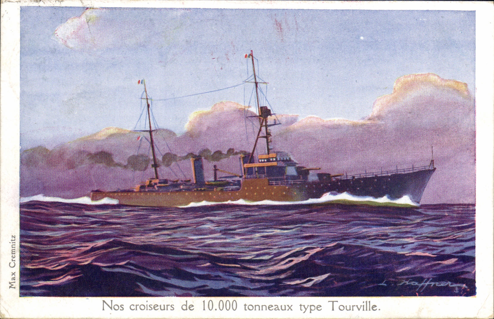 CPA Bateau Haffner Nos croiseurs de tonneaux type Tourville 