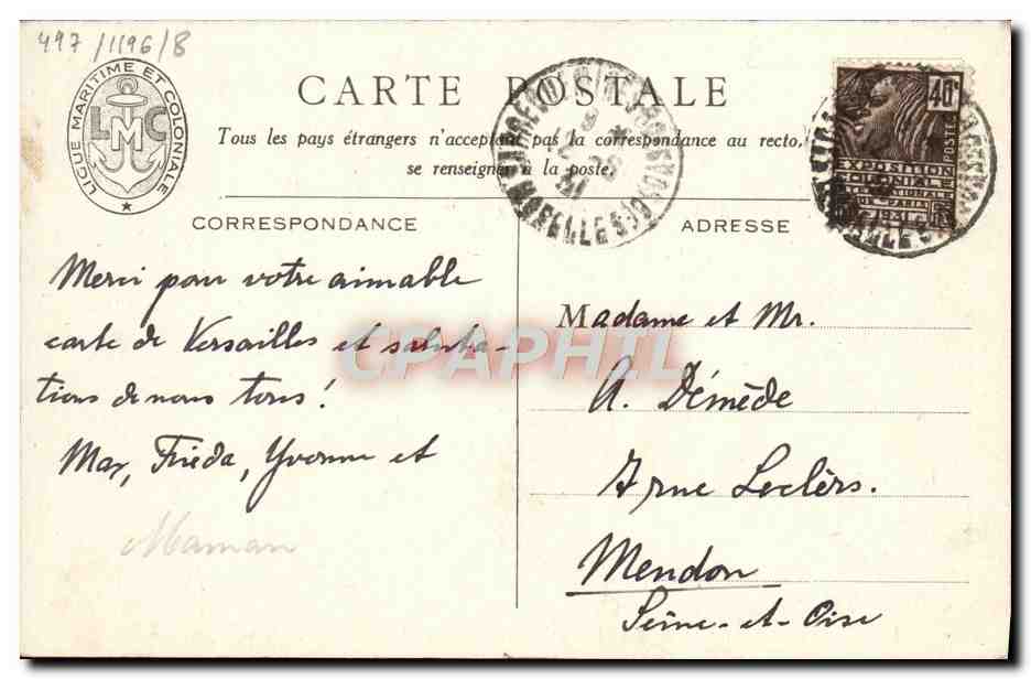 CPA Bateau Haffner Nos croiseurs de tonneaux type Tourville  — Verso