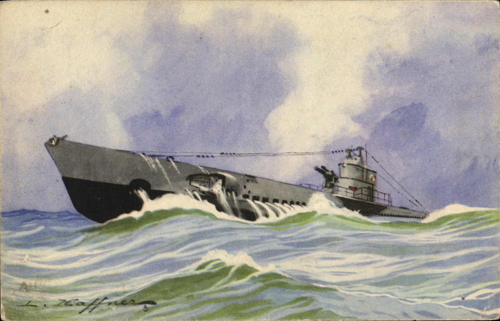 Sous-Marin « Ariane » — illustration marine — L. Hauffner