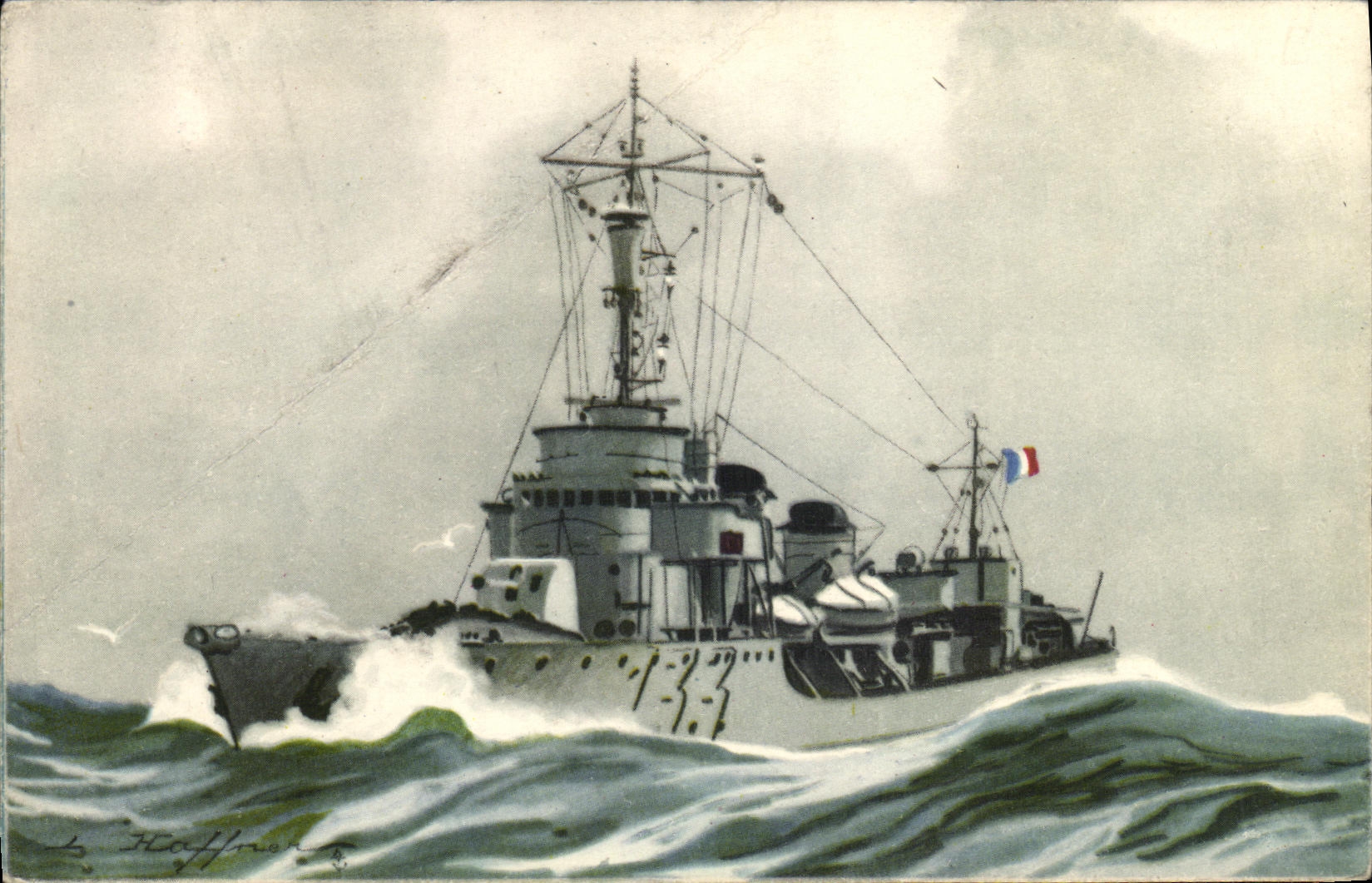 CPA Bateau Haffner Torpilleur Bombarde