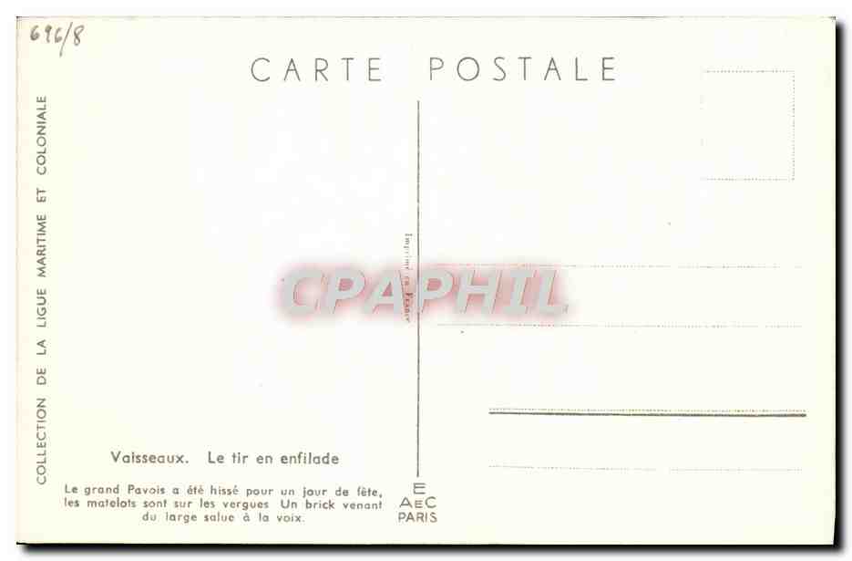 CPA Bateau Haffner Vaisseaux Le tir en enfilade  — Rückseite