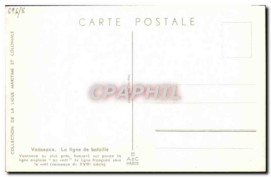 CPA Bateau Haffner Vaisseaux La ligne de bataille  — Rückseite