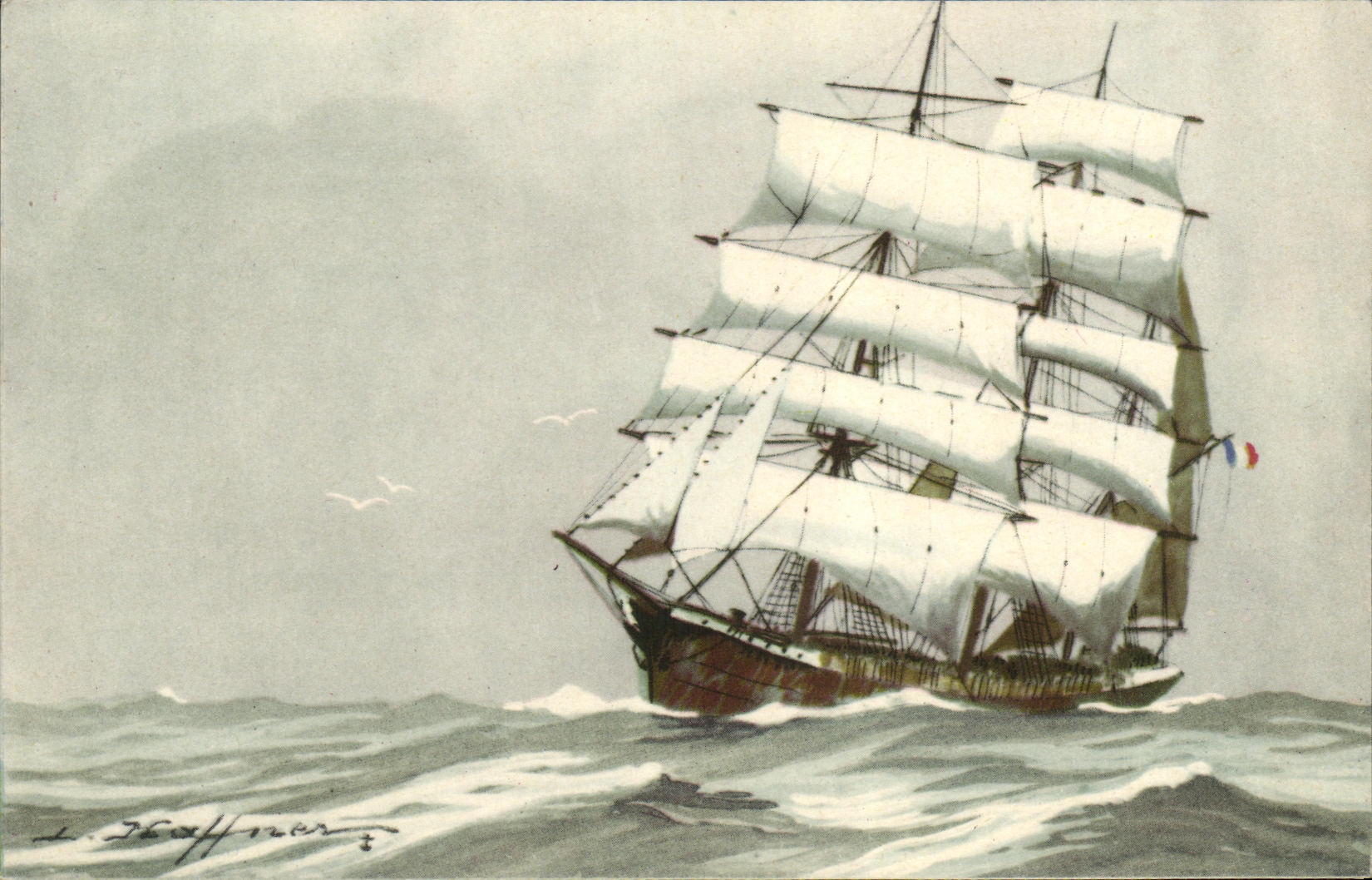 CPA Bateau Haffner Trois Mats barque 
