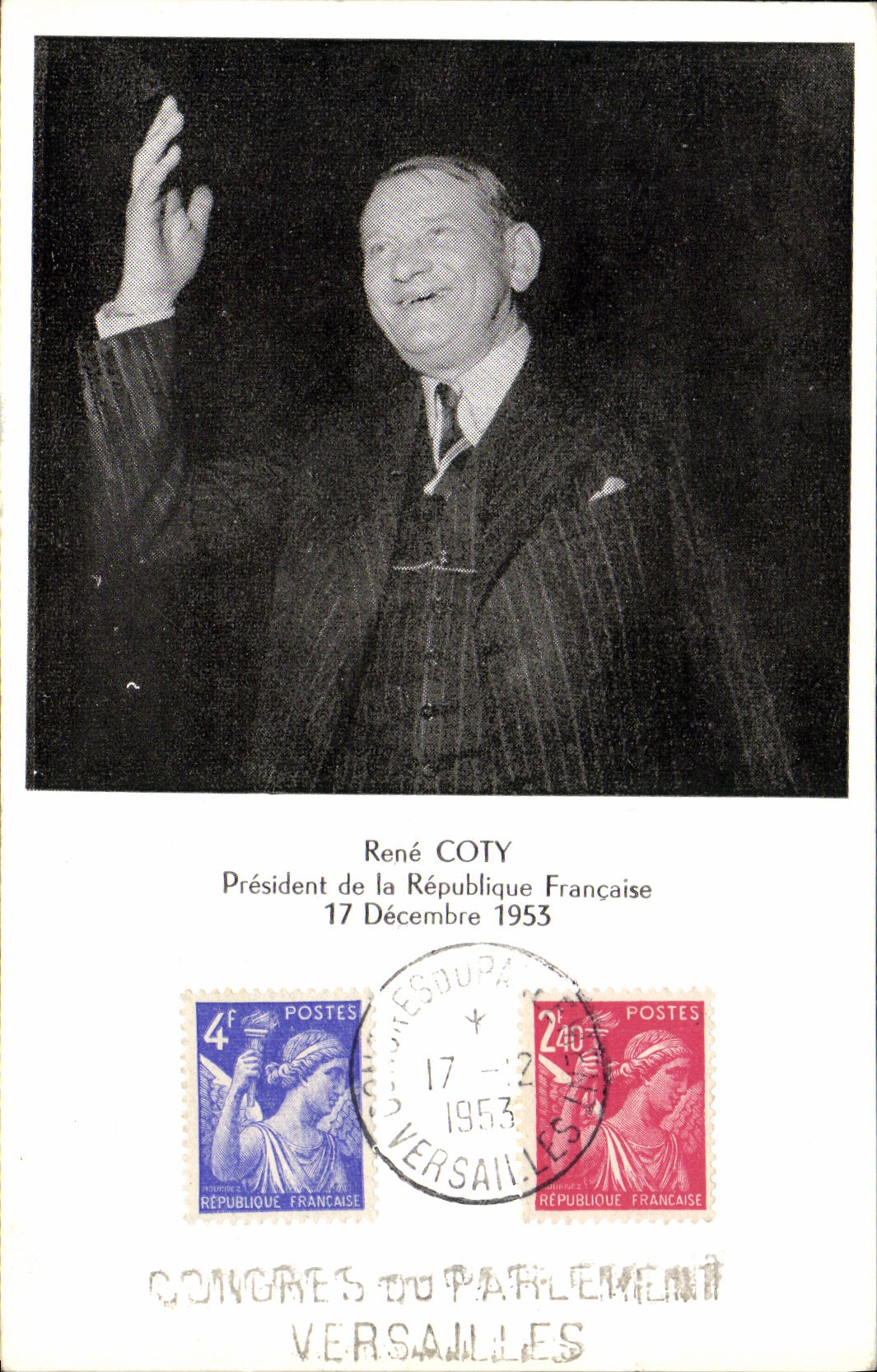 CPA Rene Coty President de la Republique Francaise 