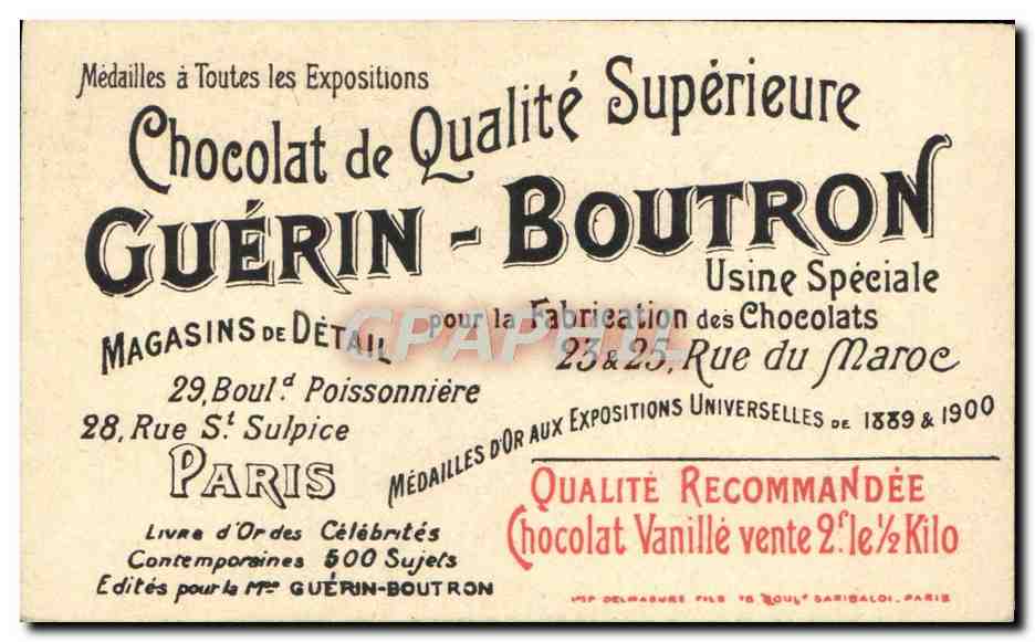 Chromo Emile Loubet President de la Republique Guerin Boutron  — Rückseite