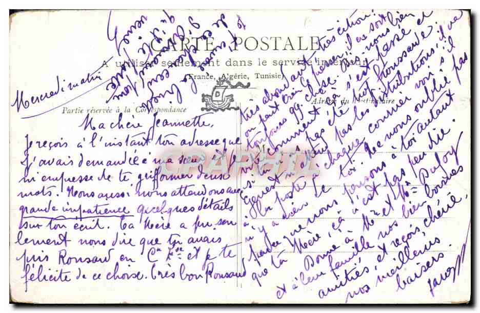CPA Armand Fallieres President de la Republique Francaise  — Rückseite