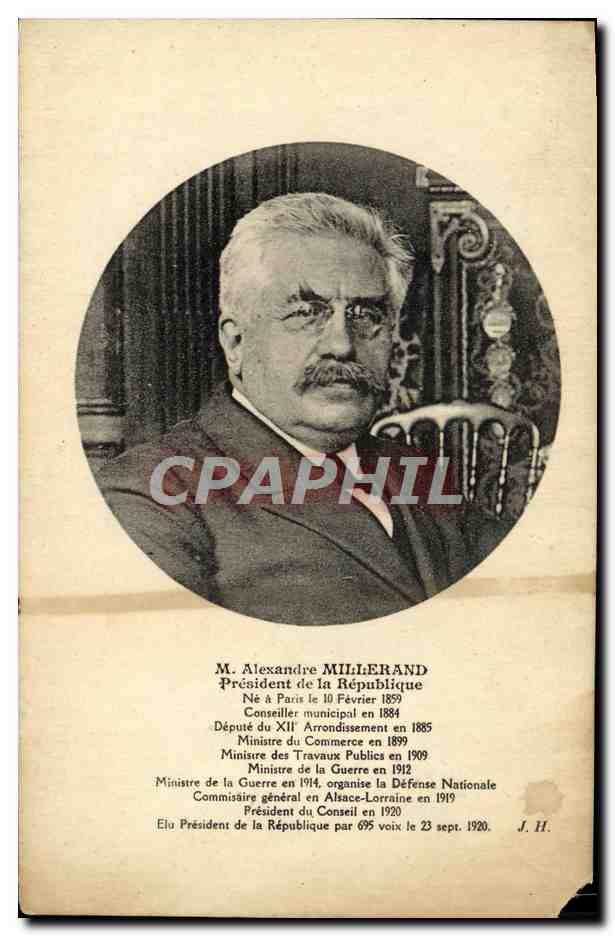 CPA M Alexandre Millerand President de la Republique 