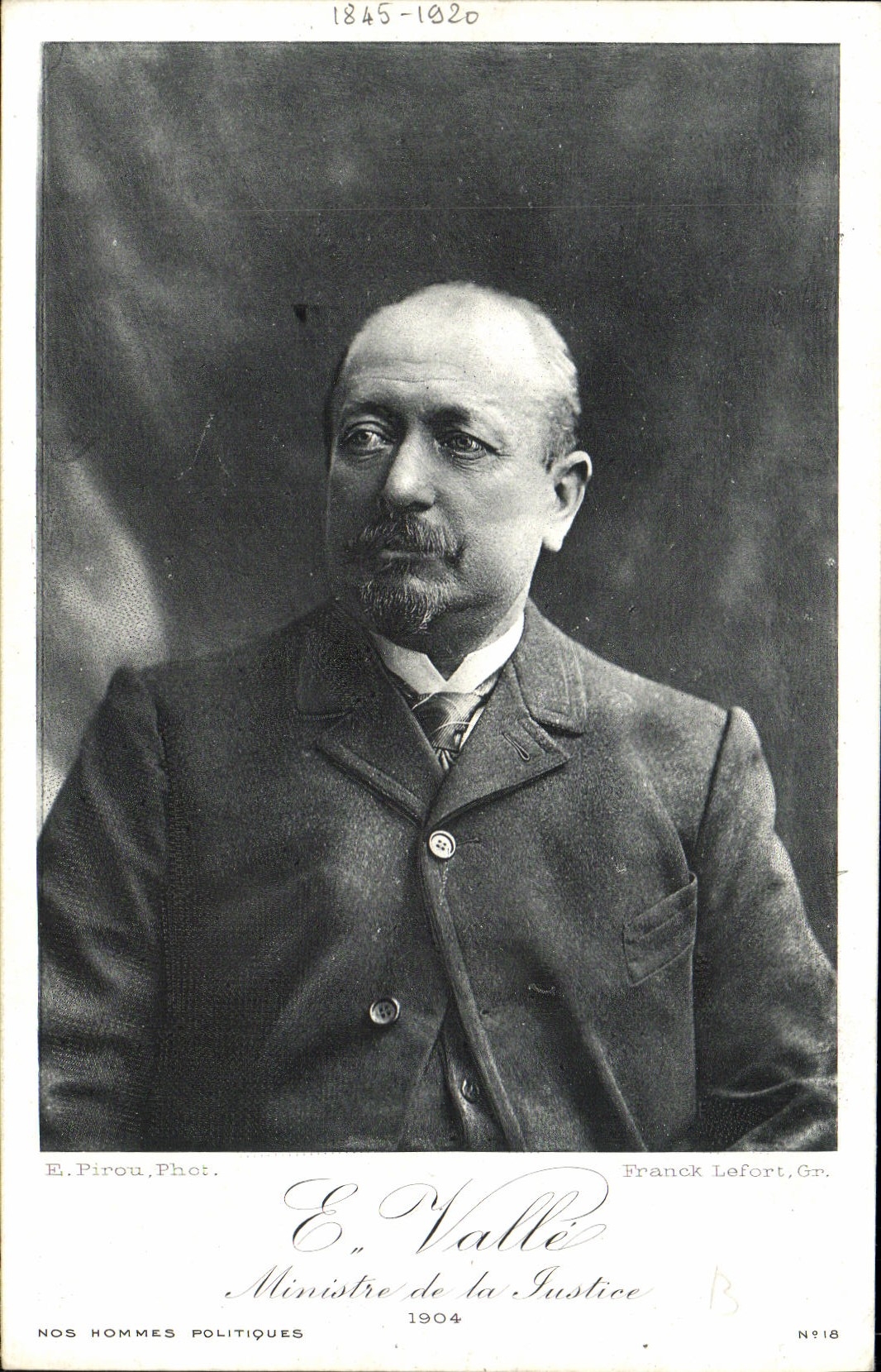 CPA E Valle Ministre de la culture 1904