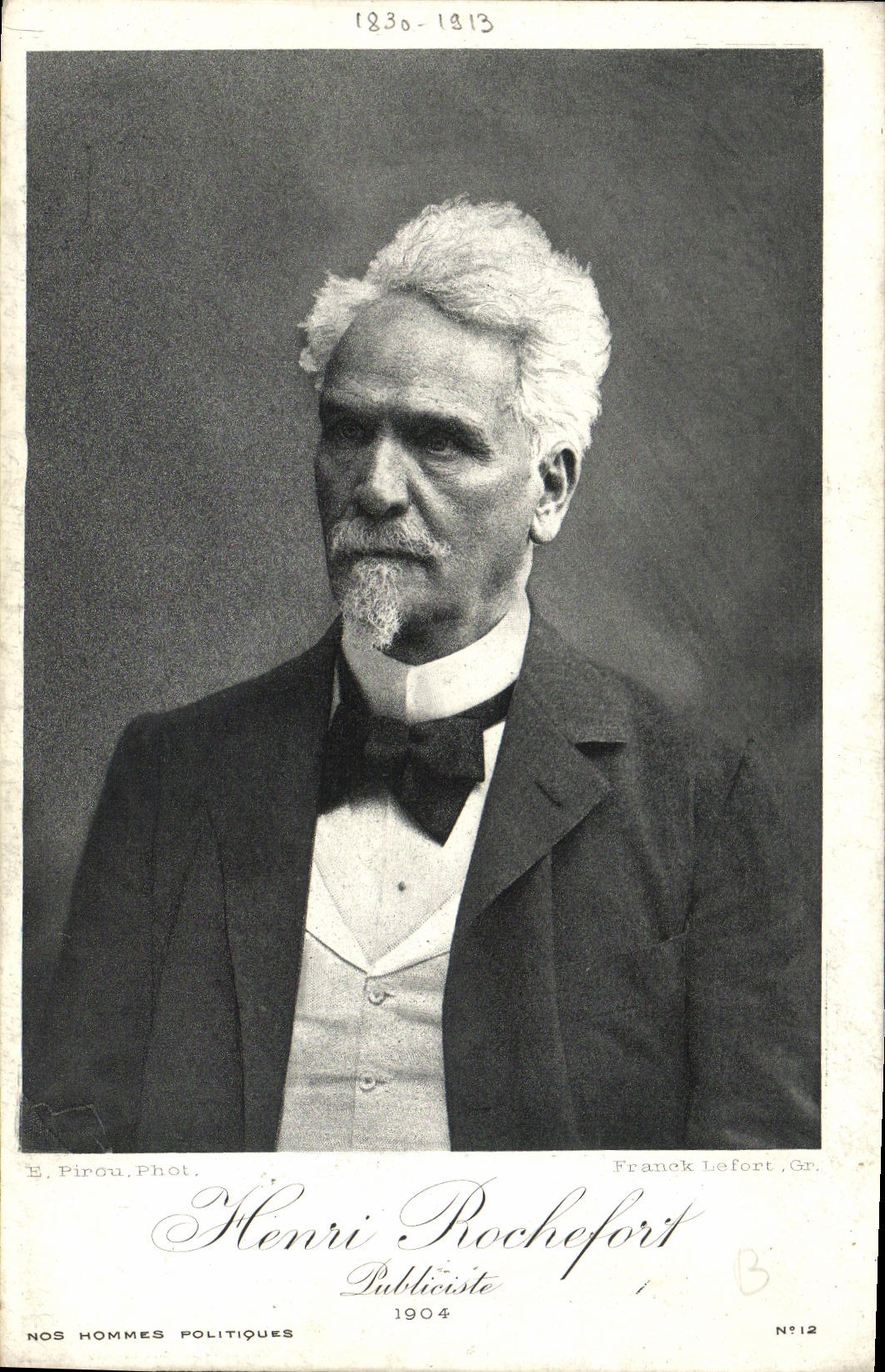 CPA Henri Rochefort Publiciste 1904