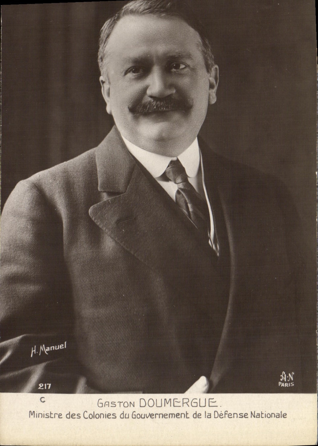 CPA Gaston Doumergue Ministre des Colonies du Gouvernement de la Defense Nationale