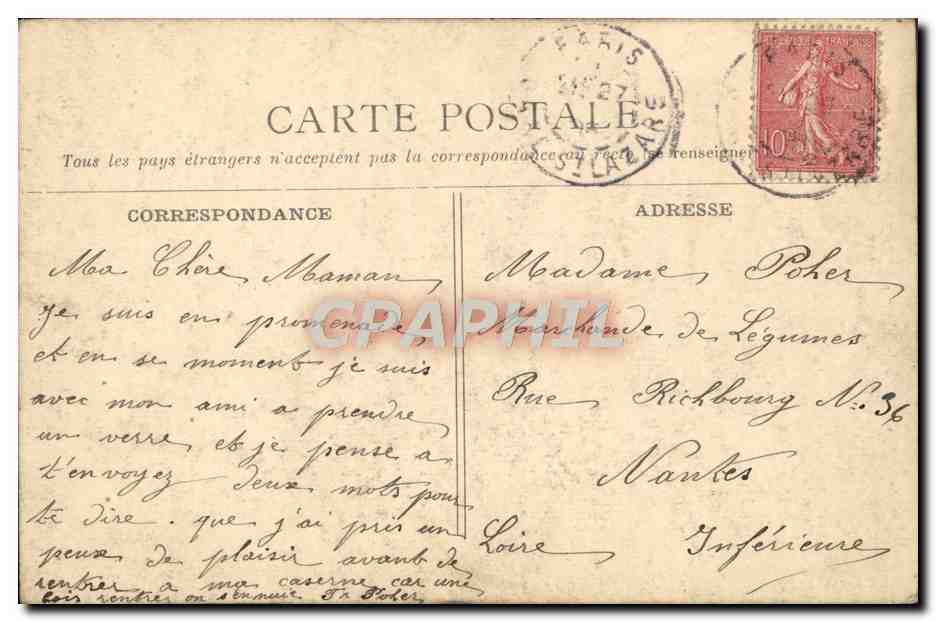 CPA Emile Combes Ministre de l'interieur — Rückseite