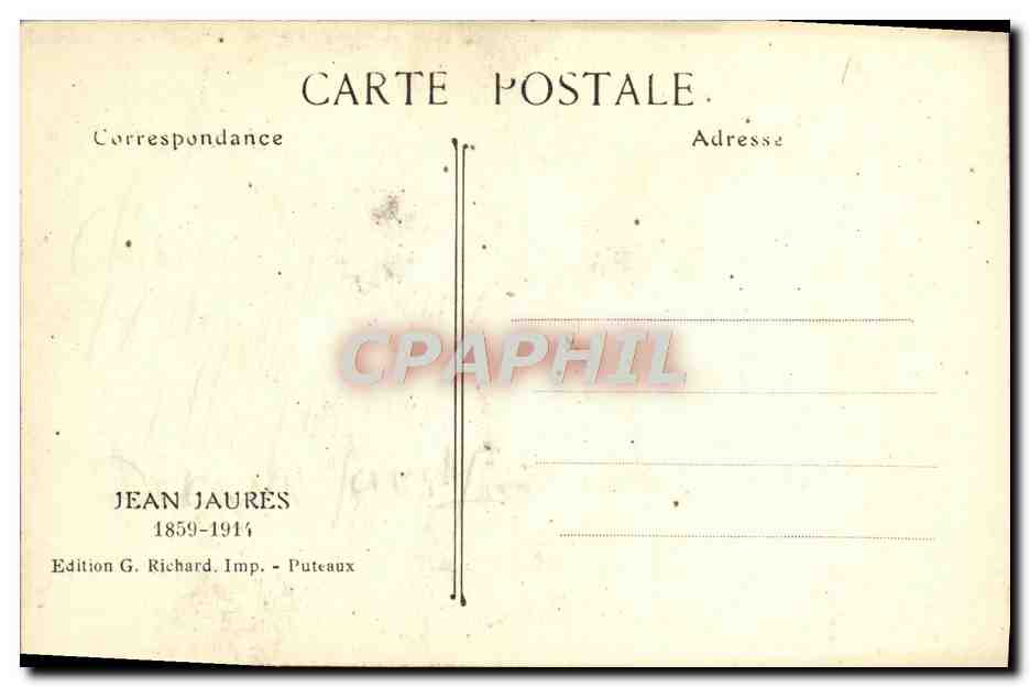 CPA Jean Jaures 1859 1914 — Rückseite