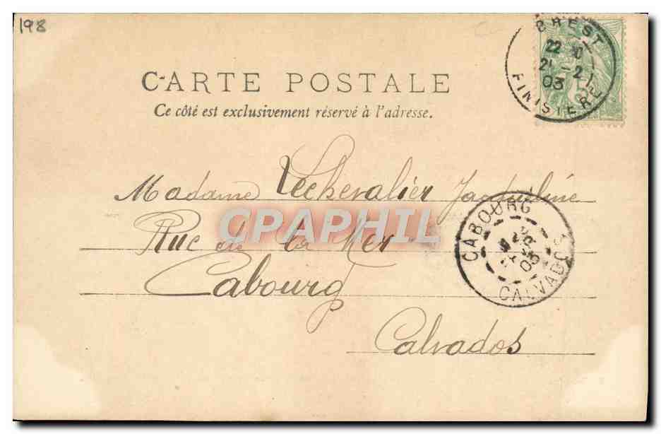 CPA Grandes Manoeuvres Aviso Torpilleur faisant le Service du Courrier de l'Amiral Gervais pendant la nuit  — Verso