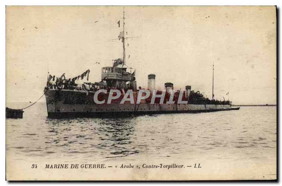 CPA Marine De Guerre Arabe Contre Torpilleur Bateau 