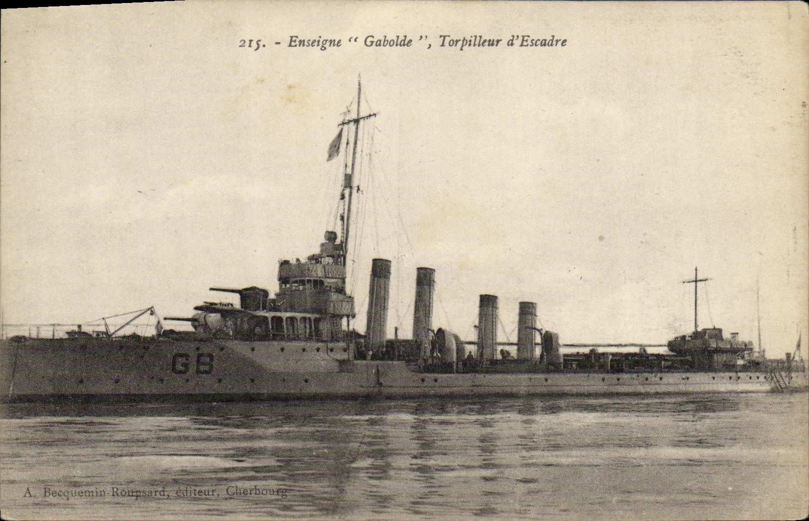 CPA Enseigne Gabolde Torpilleur d' Escadre Bateau 