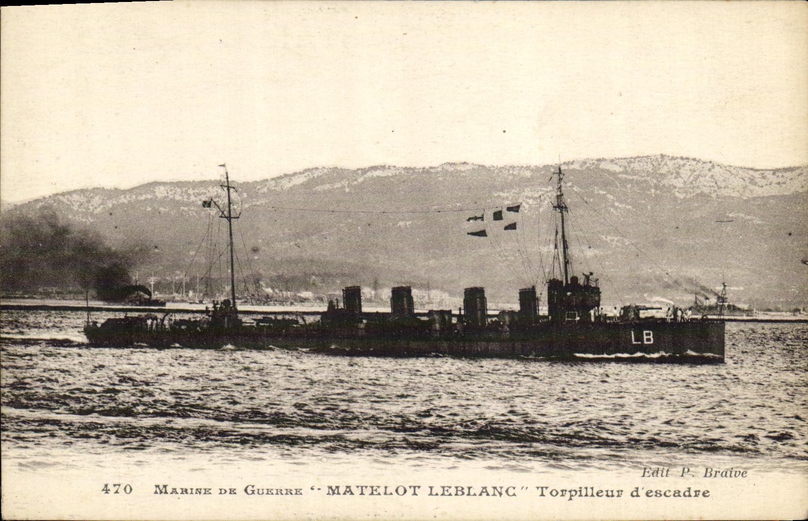 CPA Marine dde Guerre Matelot Leblanc Torpilleur d'escadre Bateau 