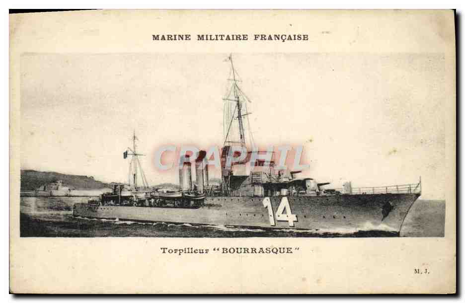CPA Bateau Marine Militaire Francaise Torpilleur Bourrasque