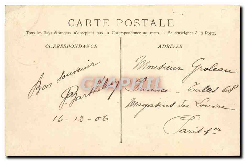 La Carabine — Contre-Torpilleur — A. Bongault — Verso