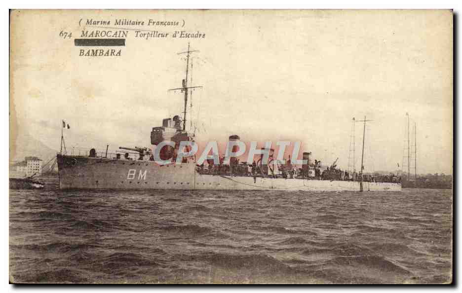 CPA Bateau Marocain Torpilleur d'Escadre Bambara