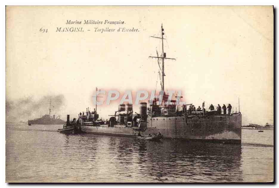 CPA Bateau Marine Militaire Francaise Mangini Torpilleur d'Escadre 