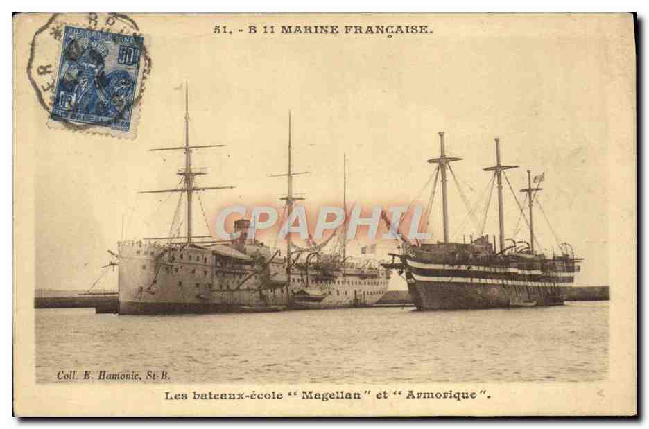 Les bateaux-école "Magellan" et "Armorique" — Marine Française — Coll. E. Hamonic, St-B.
