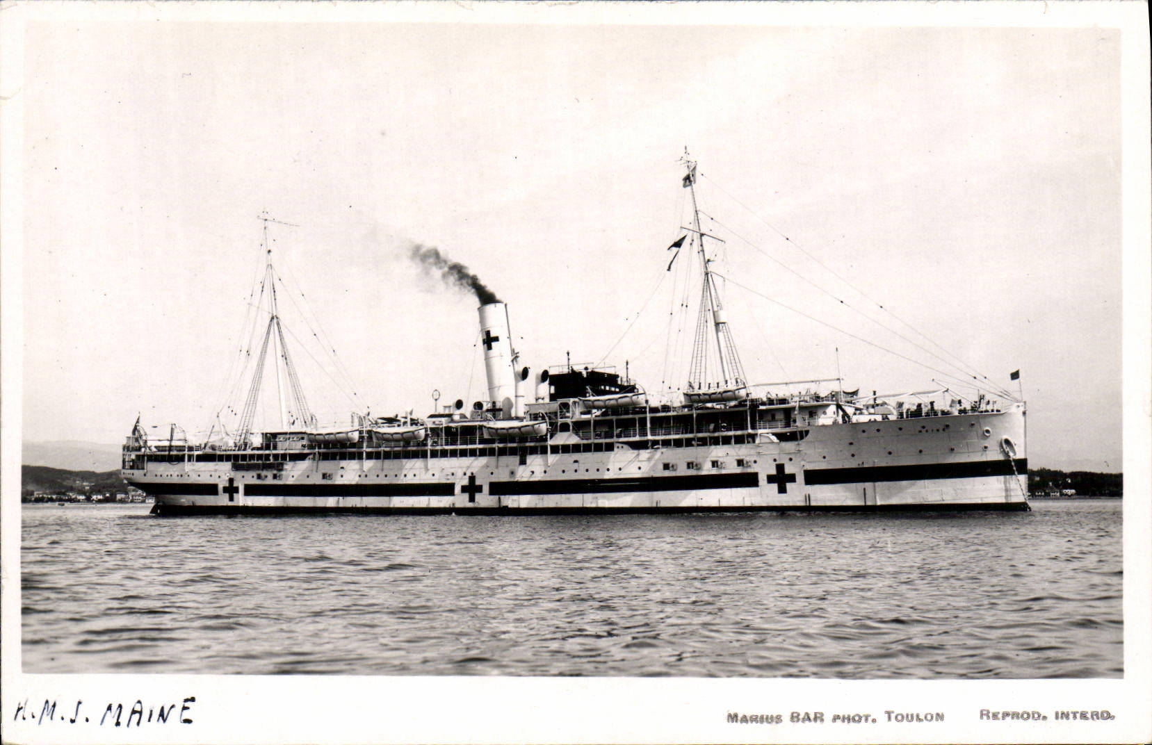 CPA Bateau H M S Maine Navire hopital
