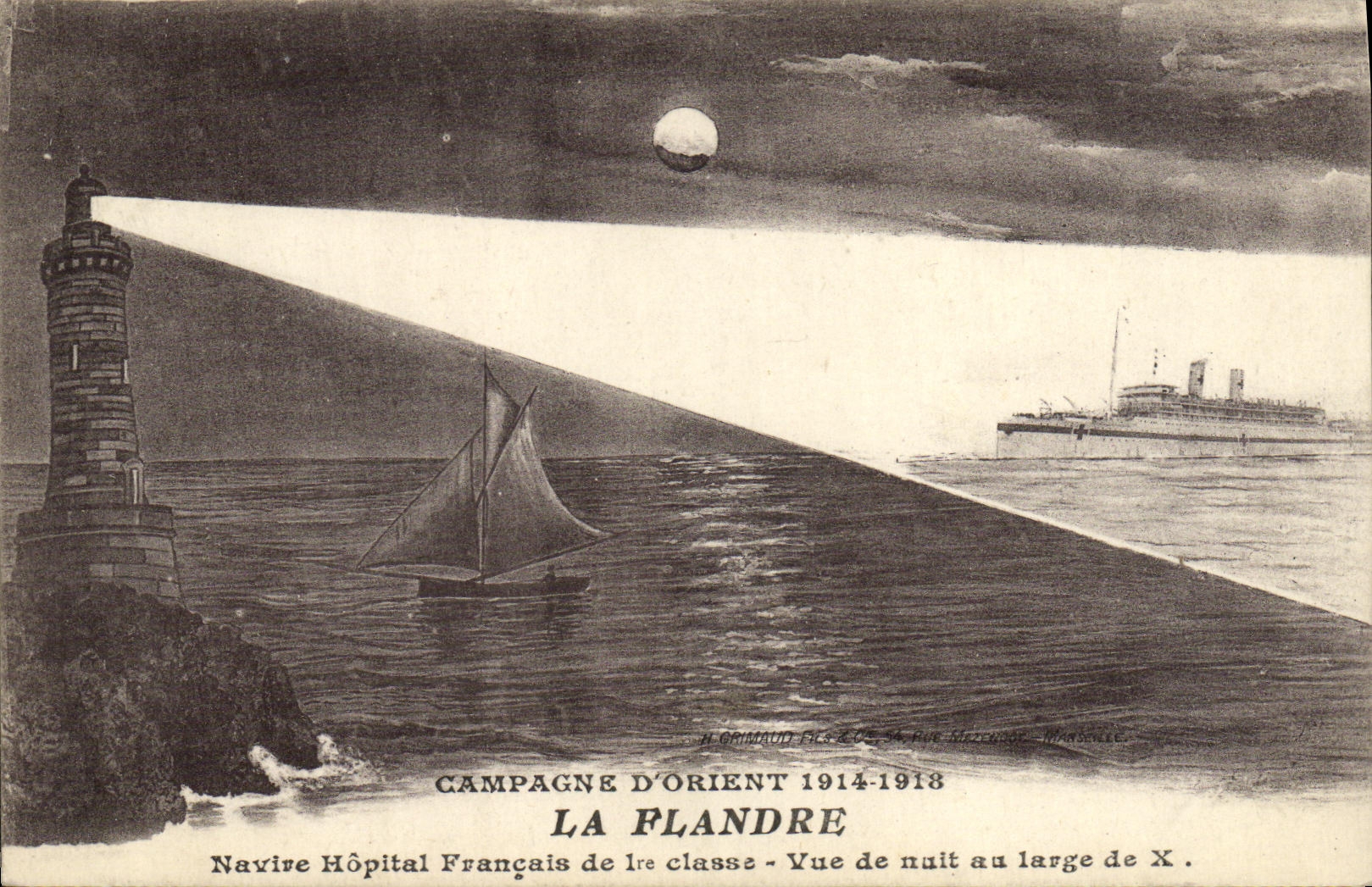 CPA Bateau Campagne d'Orient La Flandre Naviral hopital francais de 1er classe