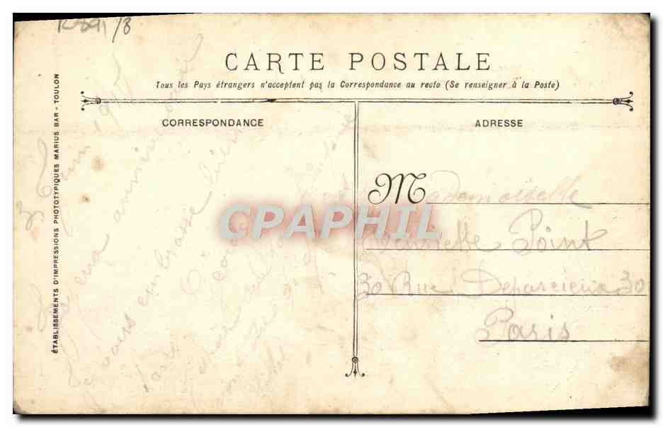 CPA Bateau Navire Hopital Sphinx — Verso