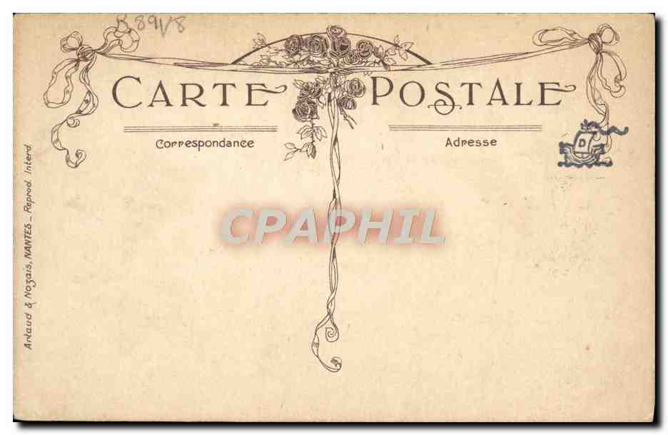 La Marine Française — caricature d'un marin endormi et d'une femme — éditeur Arnaud & Nogaud, Nantes — Rückseite