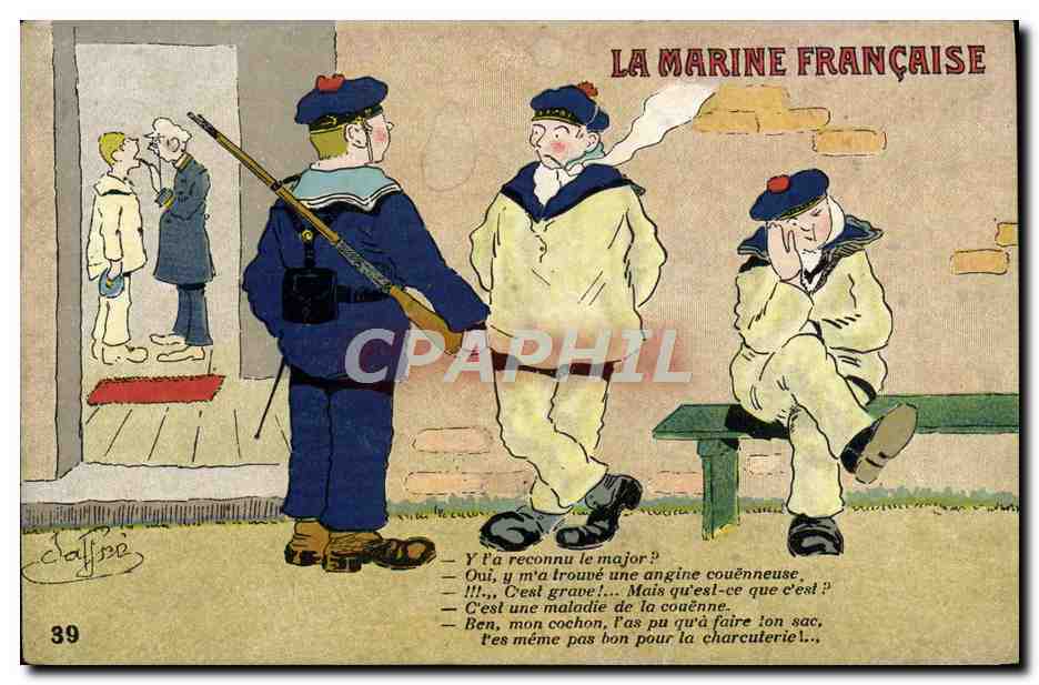 La Marine Française — caricature de soldats — Artaud et Nozais, Nantes