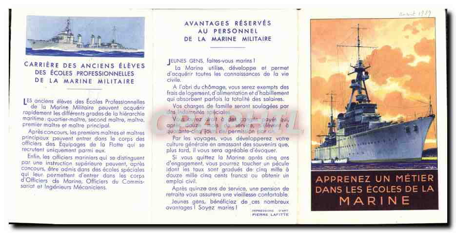 Petit livret Bateau Ecole Des Apprentis Marins — Rückseite