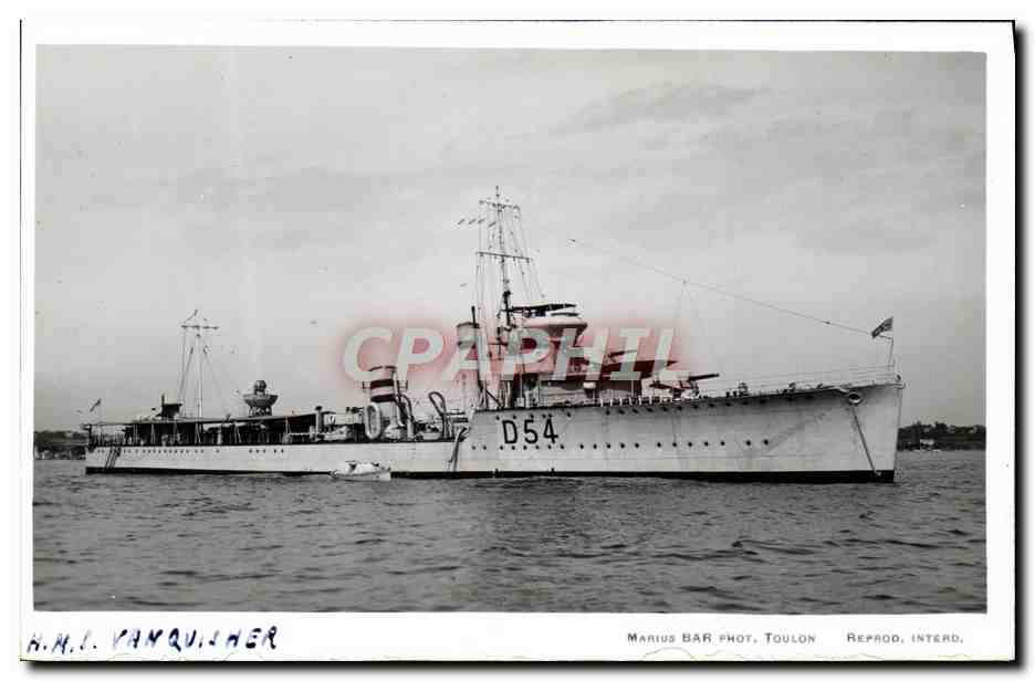CPA Bateau HMs Vanquisher