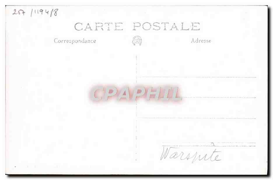CPA Bateau HMS Warspite — Verso