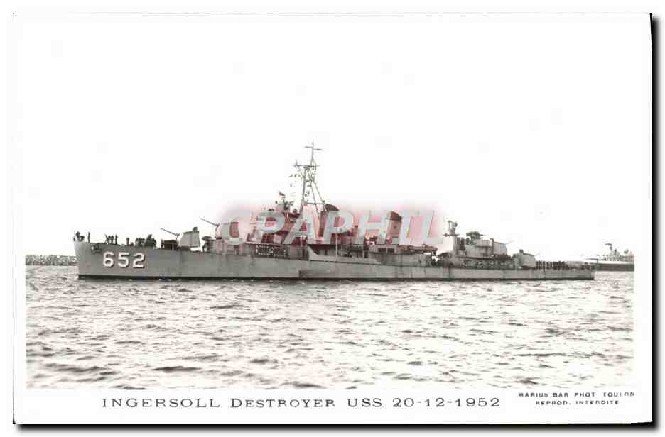 CPA Bateau Ingersoll Destroyer USS 20 12 1952