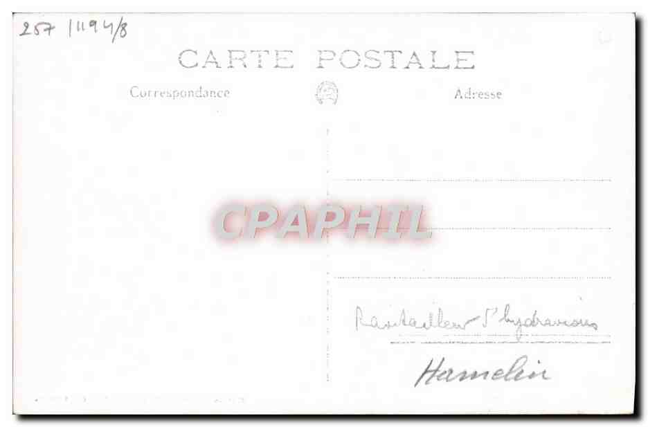 CPA Bateau Ravitailleur d'hydravions Hamelin Avions  — Verso