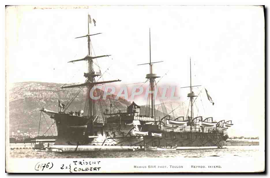 Trident — navire de guerre — Marius BAR Phot, Toulon, Reprod. Interd. - Recto